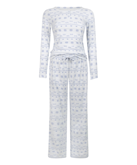 Pyjamaset Jersey Fairisle, Blue