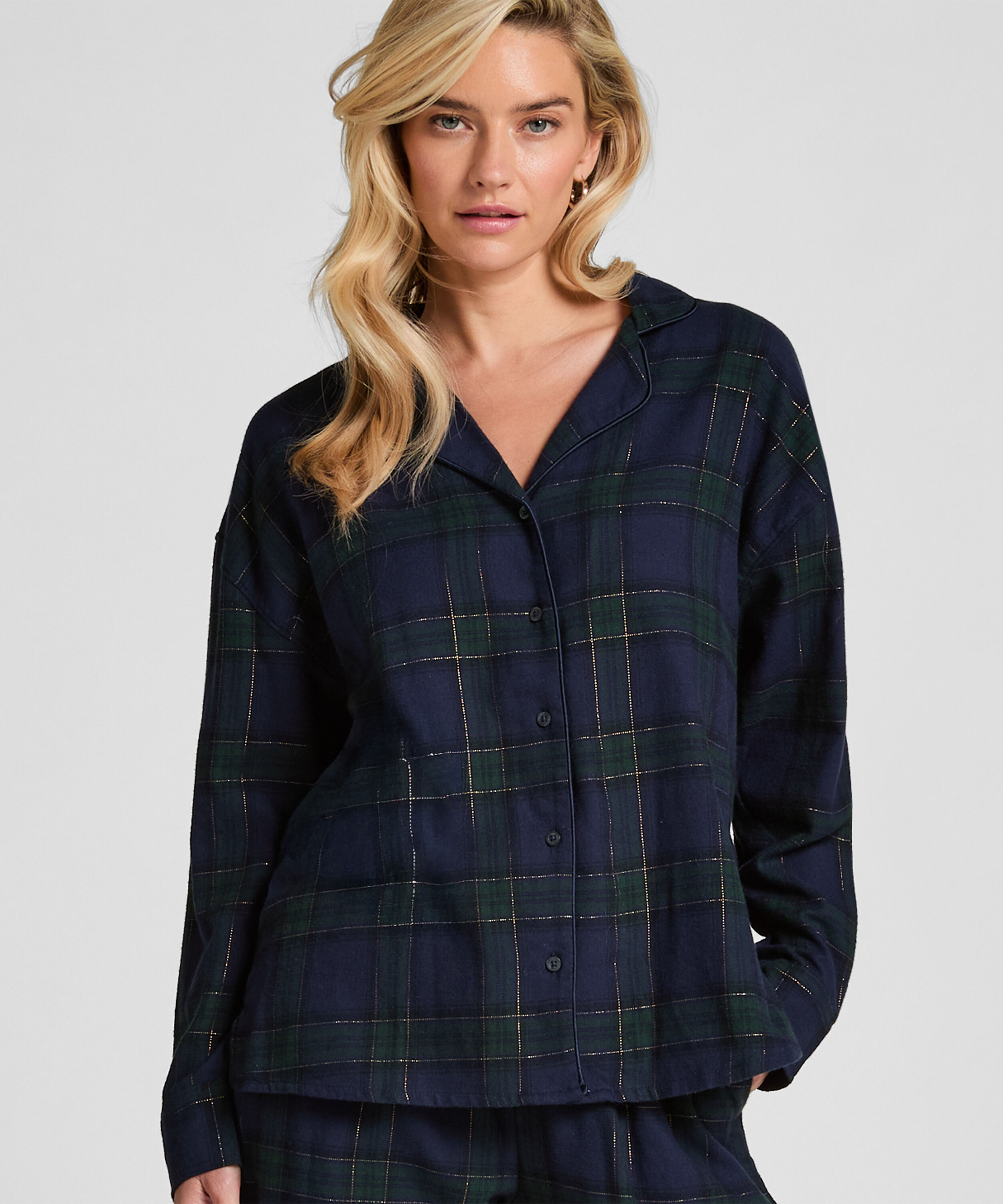 Flannel Pyjama Top, Blue
