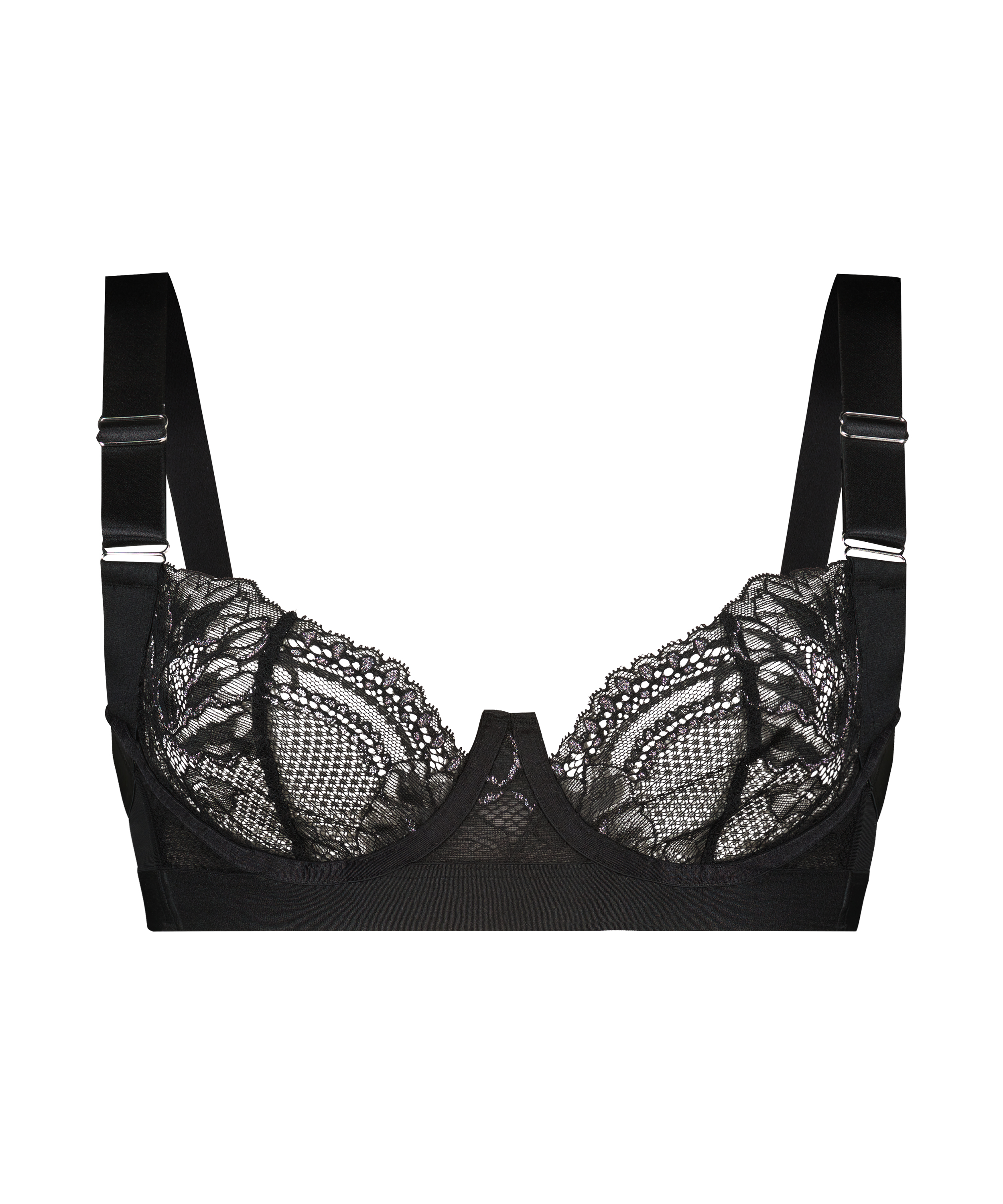 Donna Non-Padded Underwired Bra Sparkle, Black, main