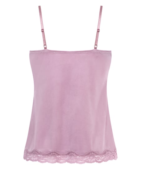 Velours Lace Cami Top, Purple