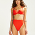Padded underwired bikini top Scallop, Red