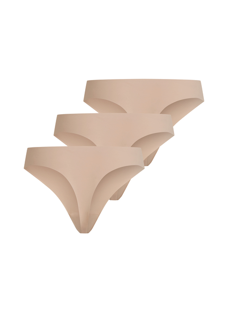 3-Pack Invisible Thong, Beige