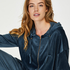 Velvet hoodie jacket, Blue