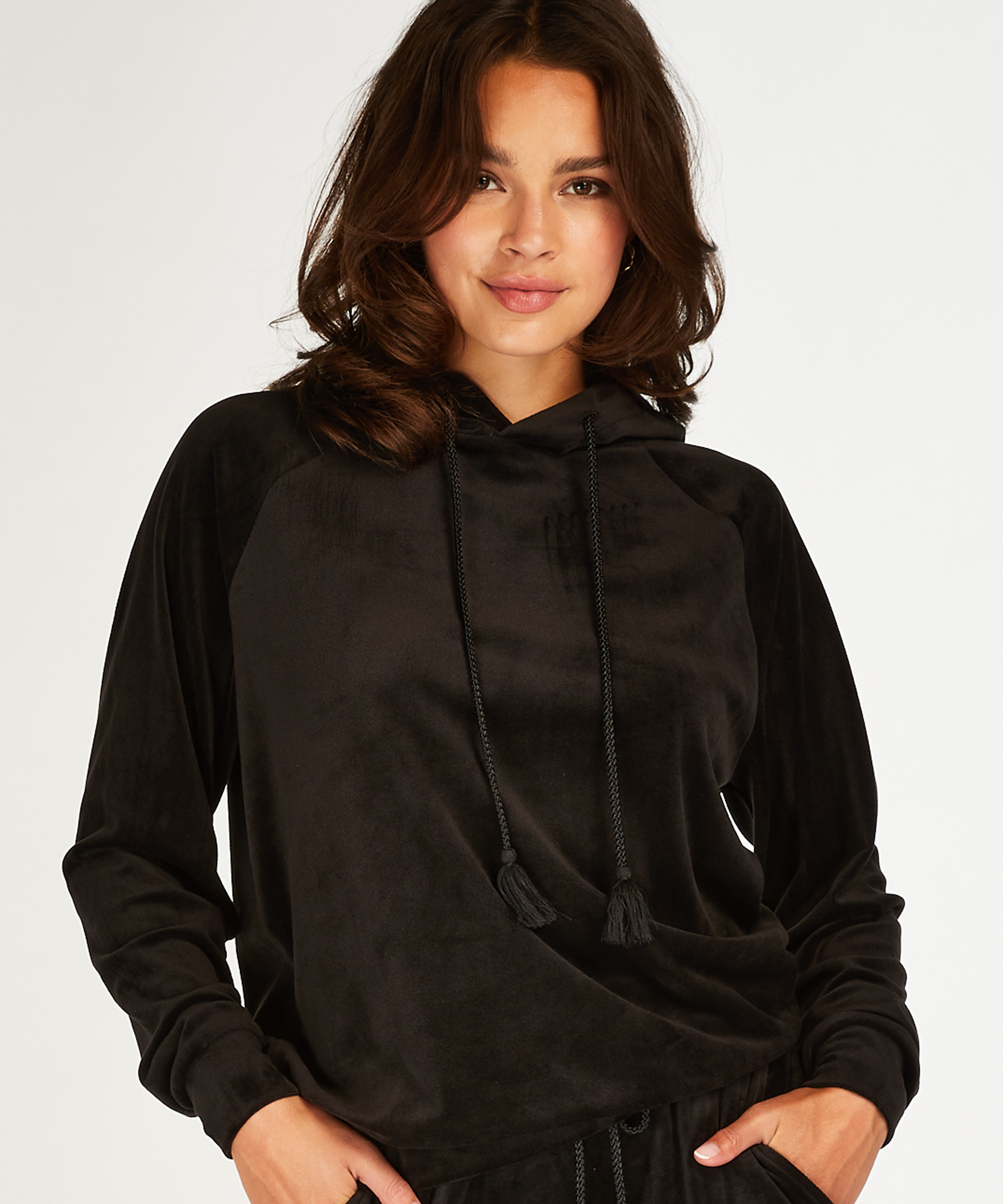 Velours top, Black, main