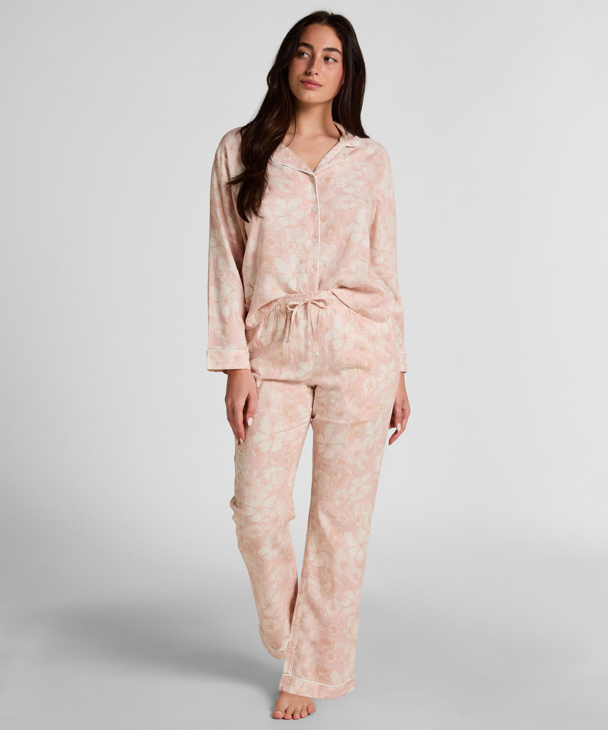 Flower Linen Pant, Pink Flower Linen Pant, Pink