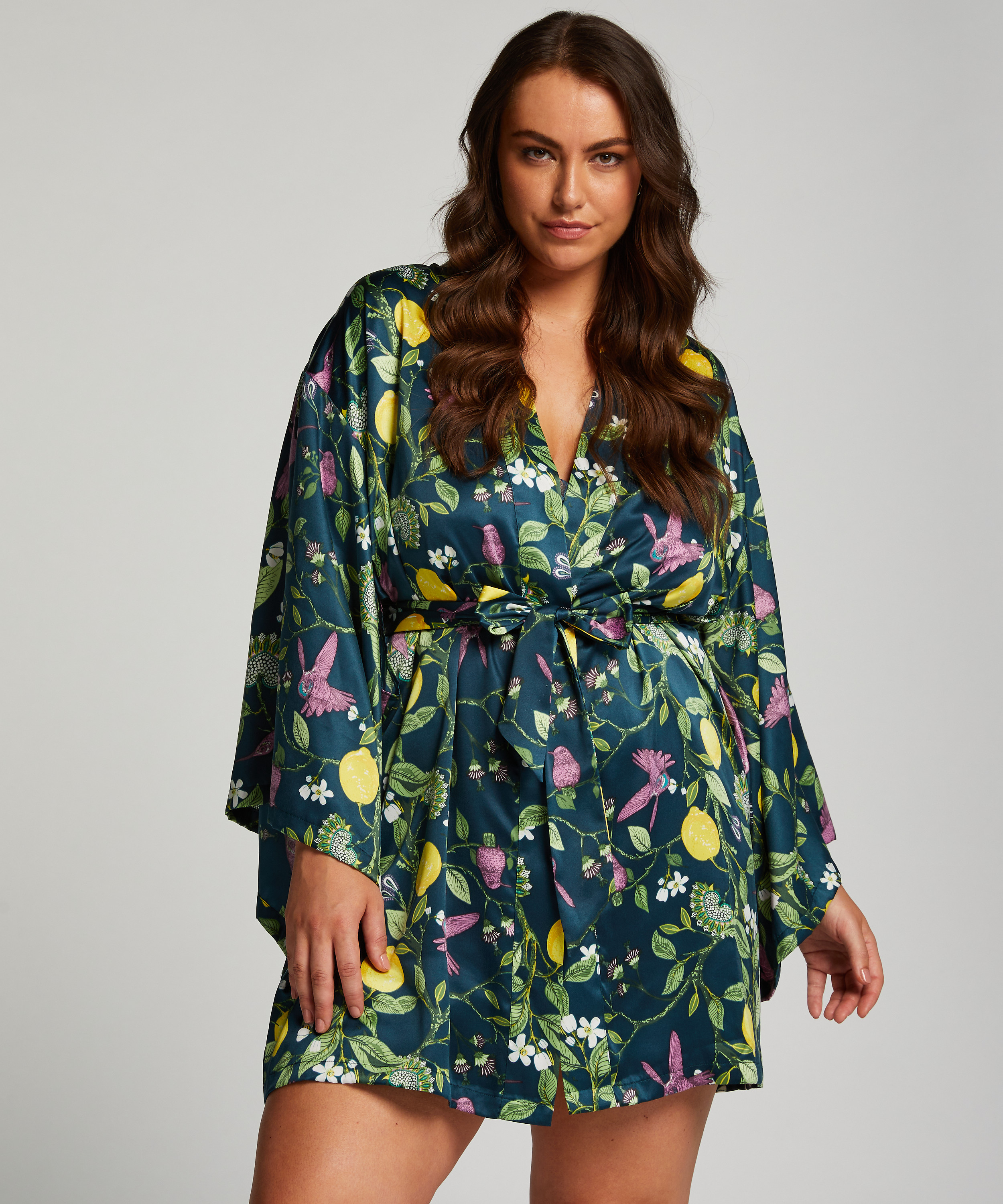 Satin Kimono, Blue, main