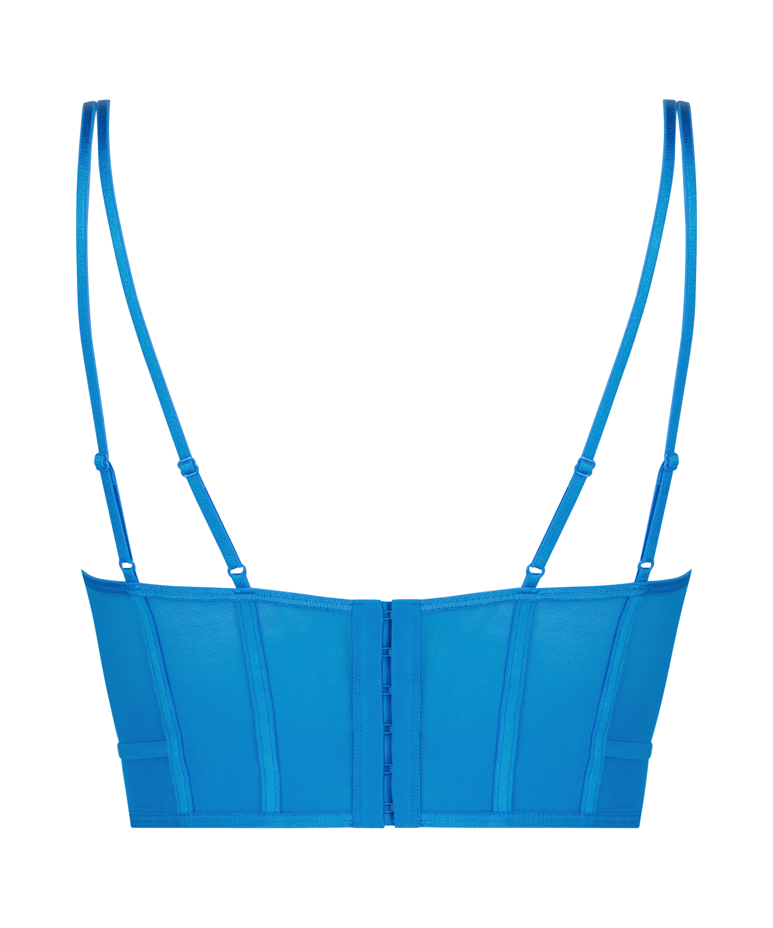 Boujee Non-Padded Longline Underwired Bra, Blue, main