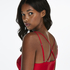 Lace Satin Slip Dress, Red