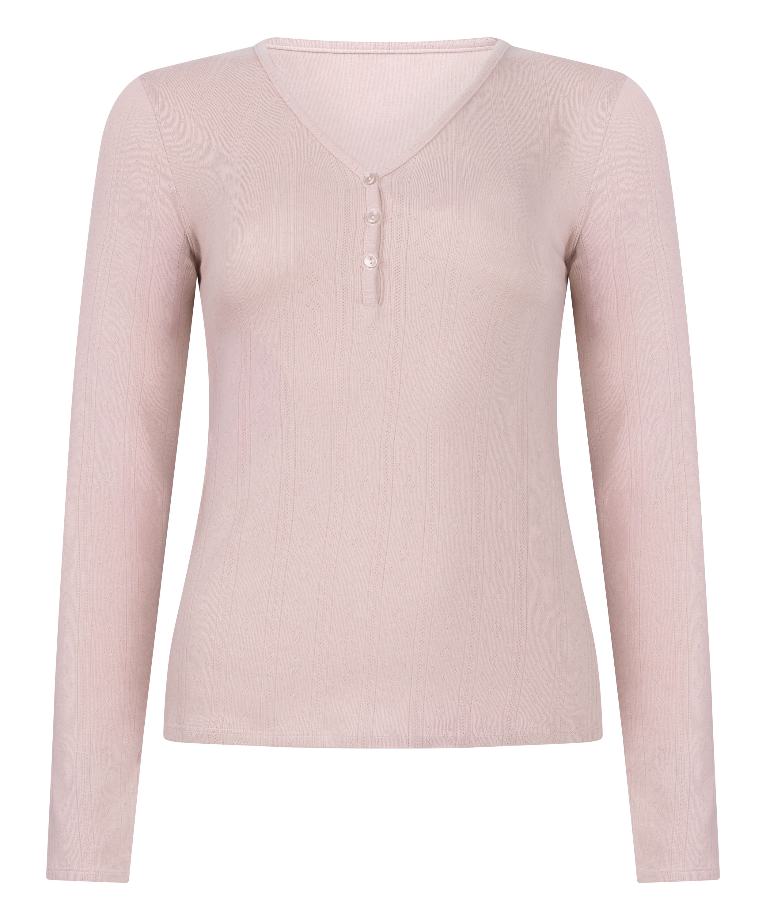 Henley Pyjama Top, Pink