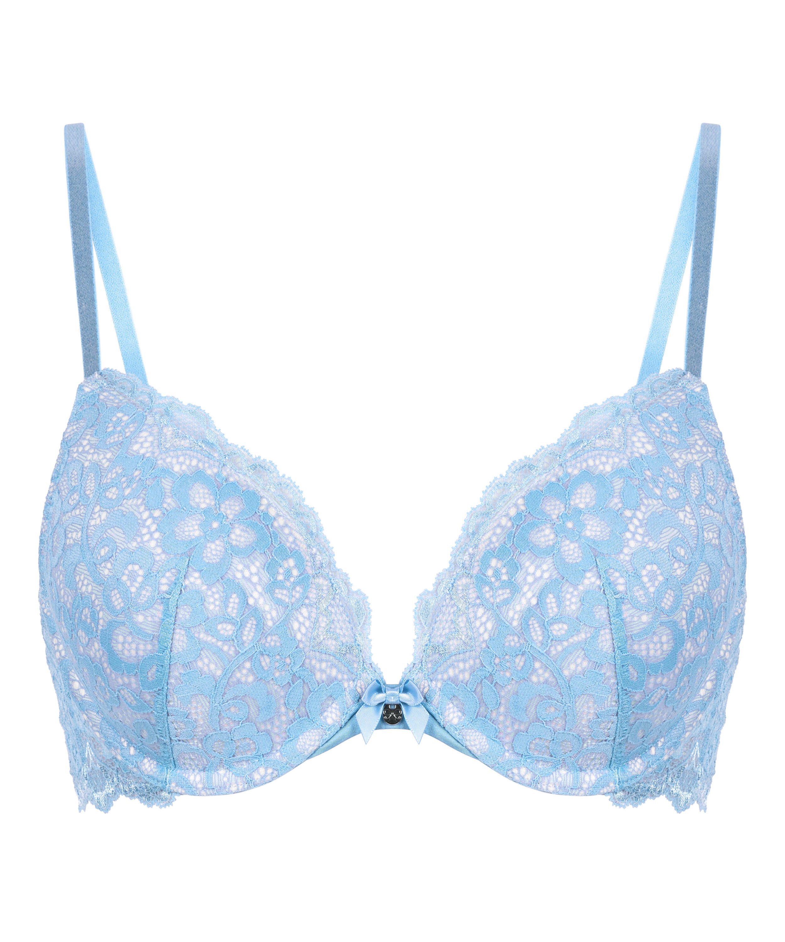 Marine Padded Underwired Push-Up Bra, Blue