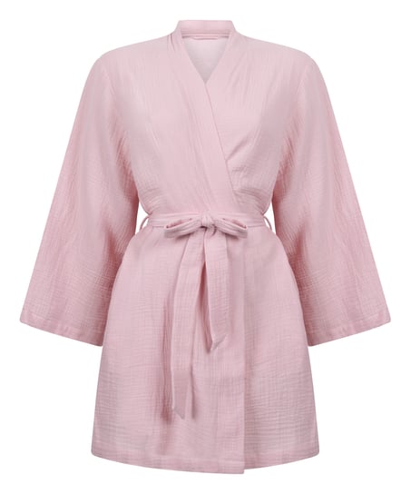 Muslin Robe Short, Pink