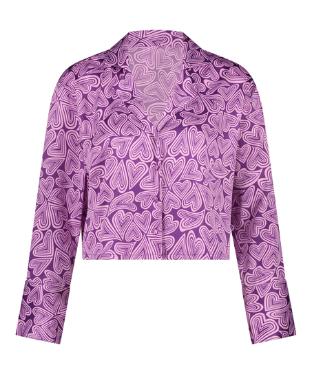 Satin Long-Sleeved Jacket, Purple