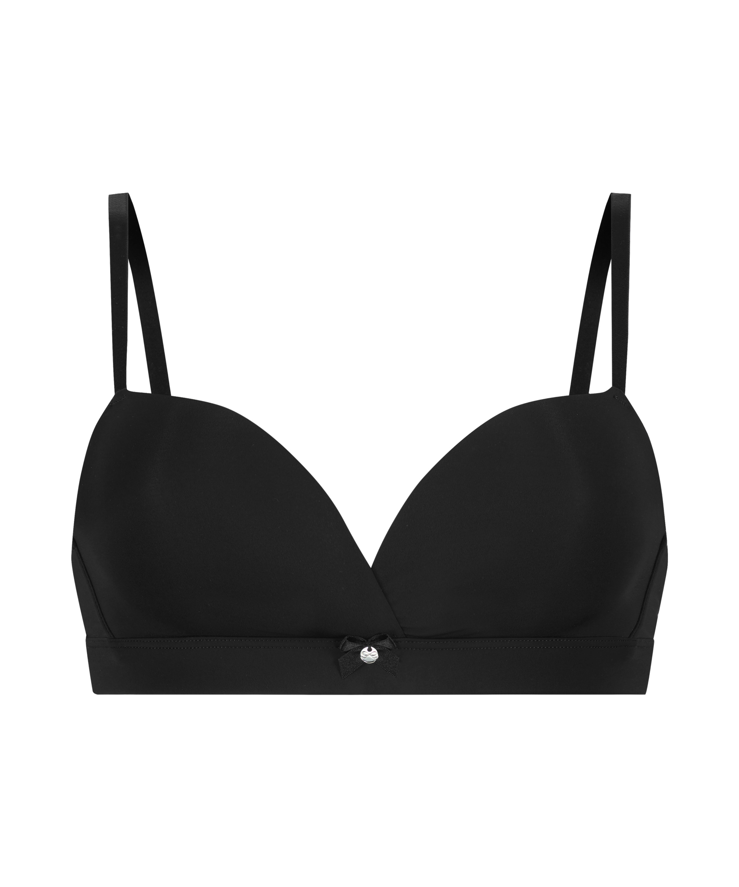 Padded Non-Wired Bra, Black, main