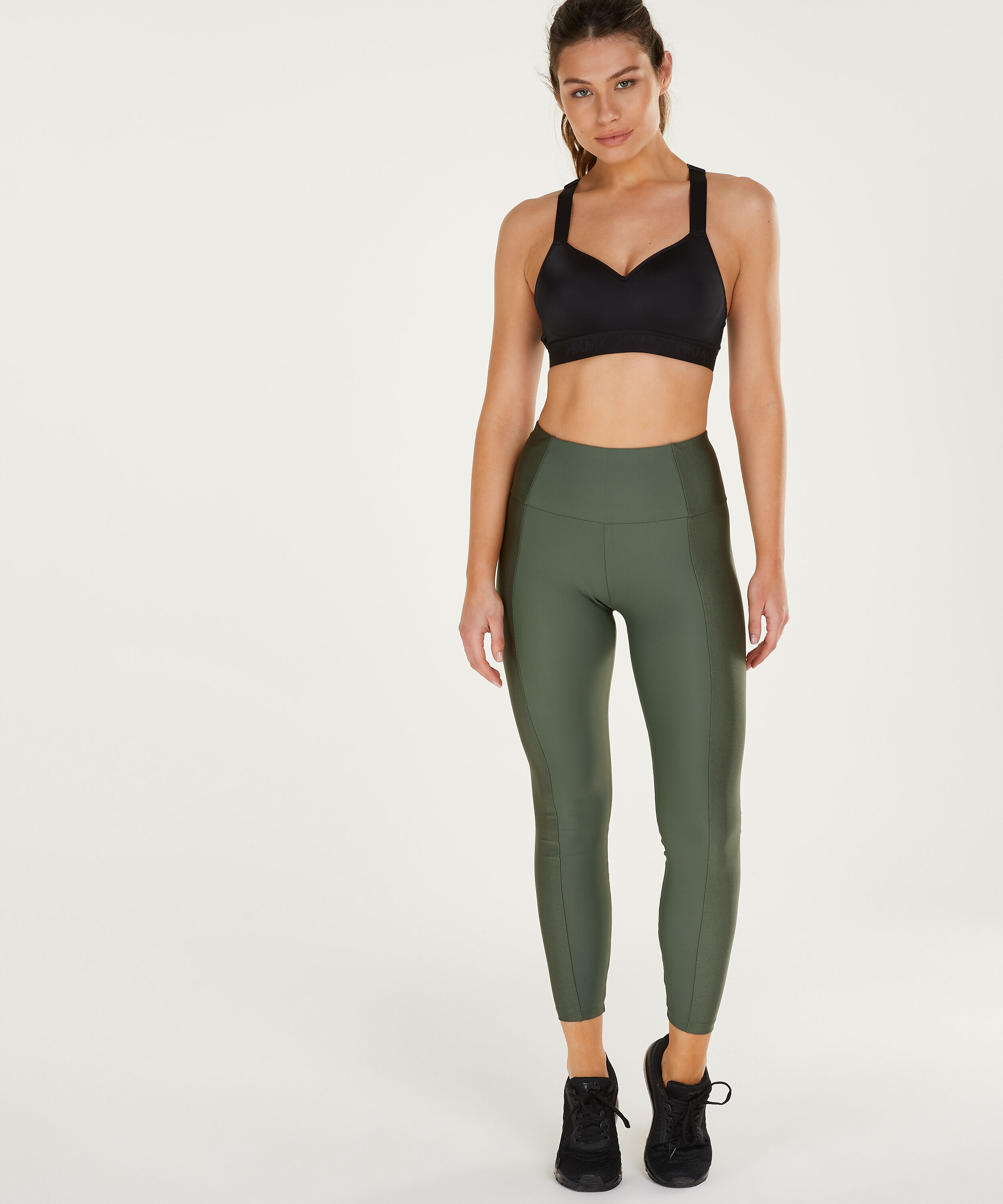 HKMX High waisted sports leggings Shine On, Green