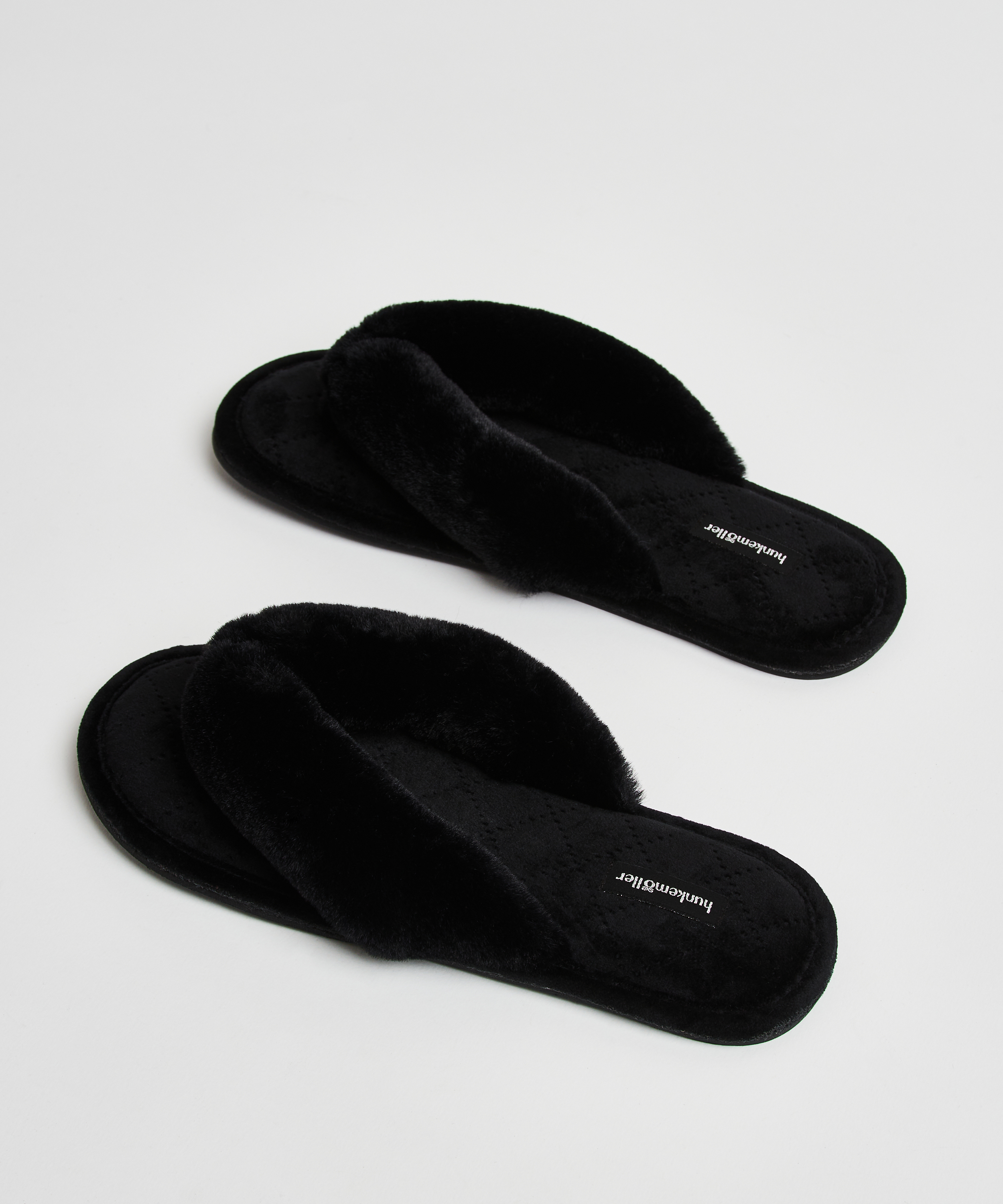 Fur Velours slippers, Black, main