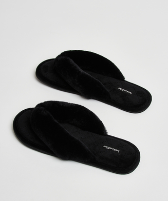 Fur Velours slippers, Black