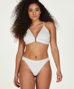 Casey cotton padded triangle bralette, White