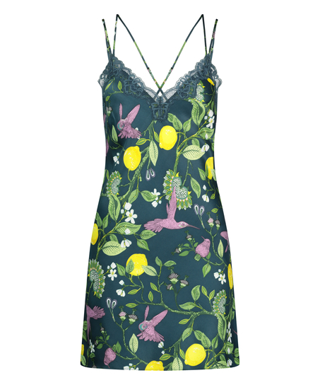 Satin slipdress, Blue