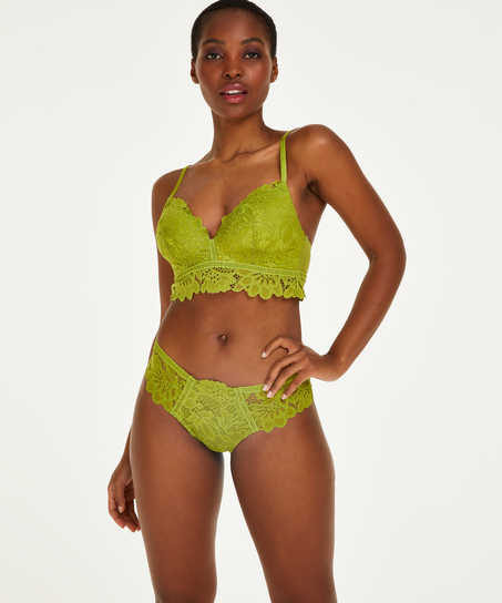 Shiloh Padded Non-wired Longline Bra, Green