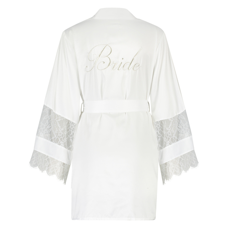 Kimono satin Bridal, White