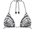 Doha Zebra Triangle Bikini Top, White