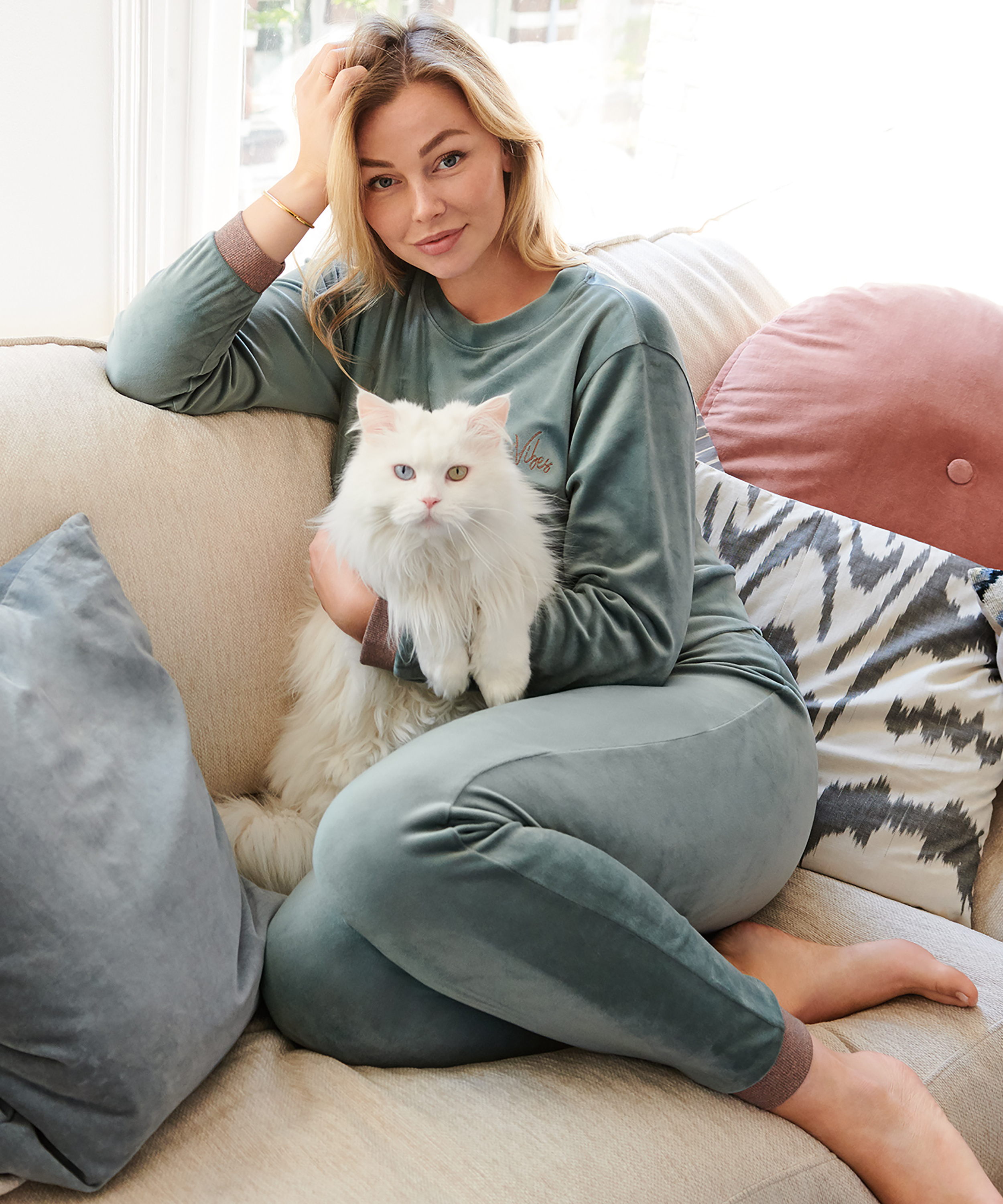 Velour Lurex Jogging Bottoms, Green, main