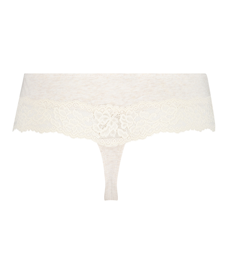 Cotton boxer thong, Beige