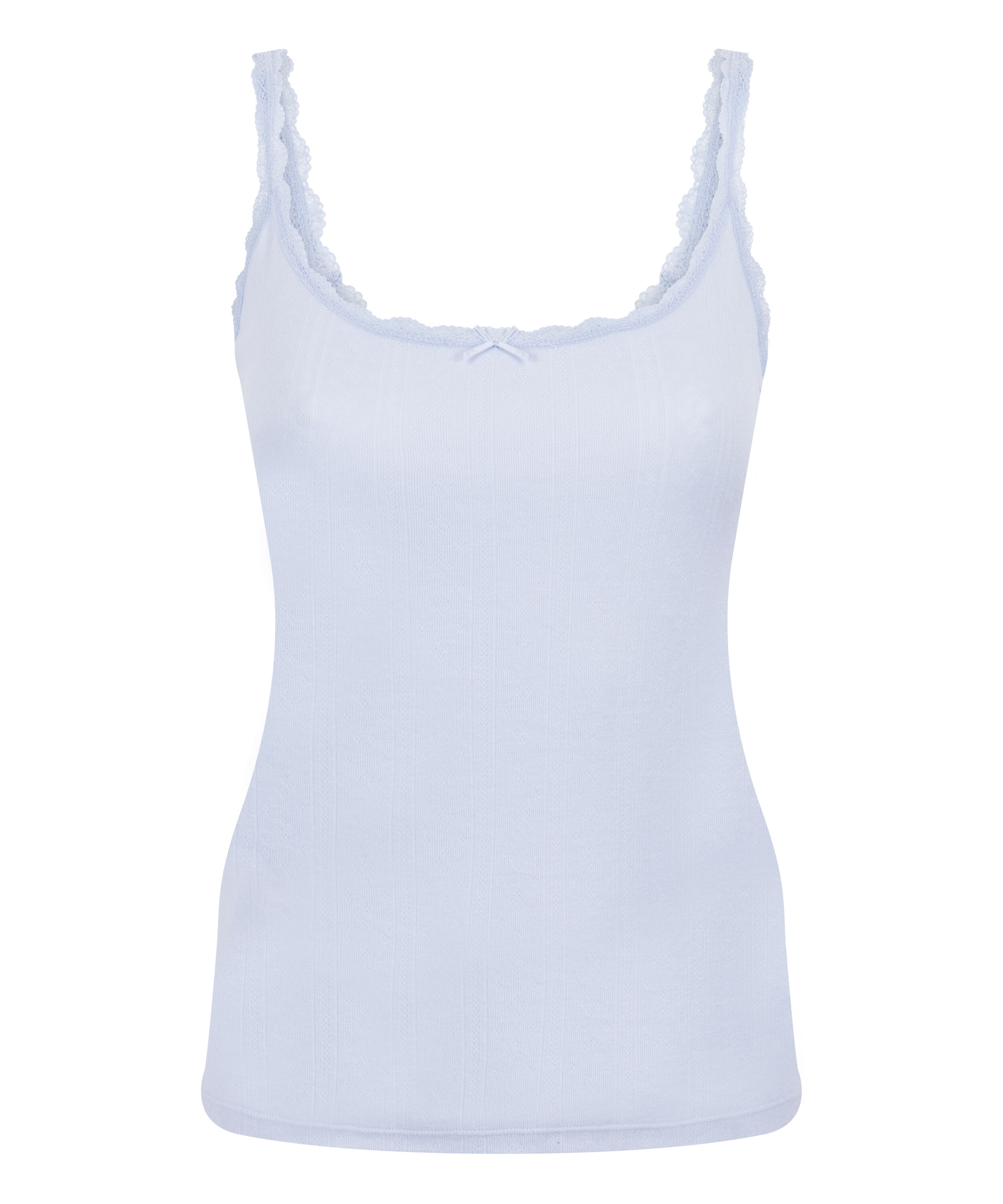 Pointelle Singlet, Blue