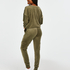 Velvet Jogging Pants Cargo, Green