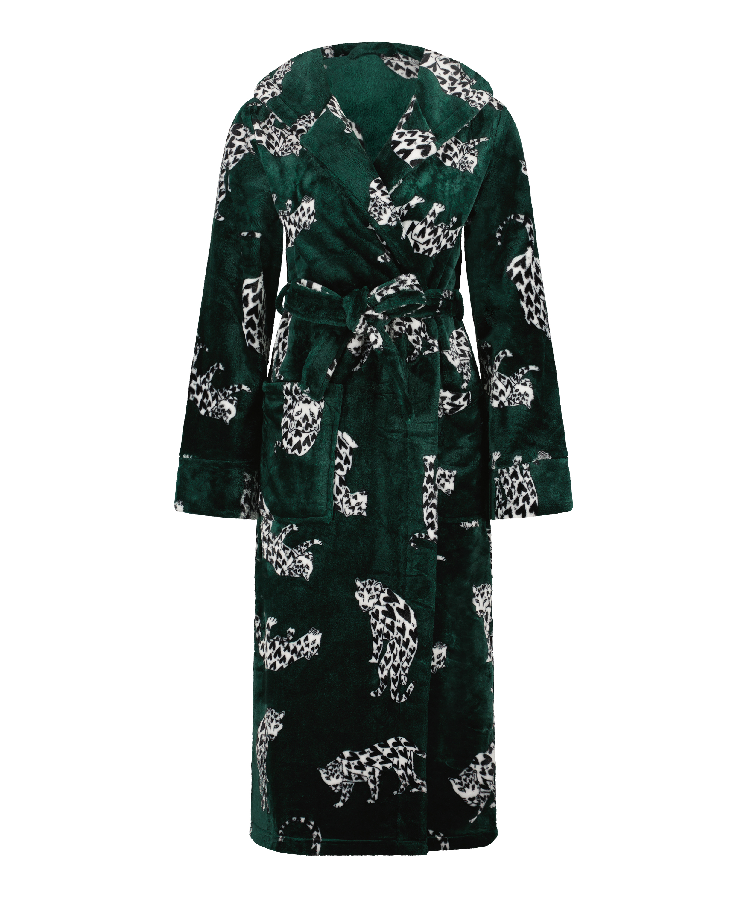 Fleece Bathrobe, Green, main