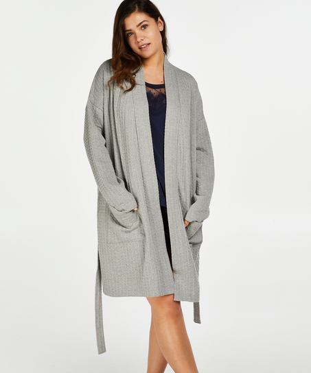 Waffle Bathrobe, Grey