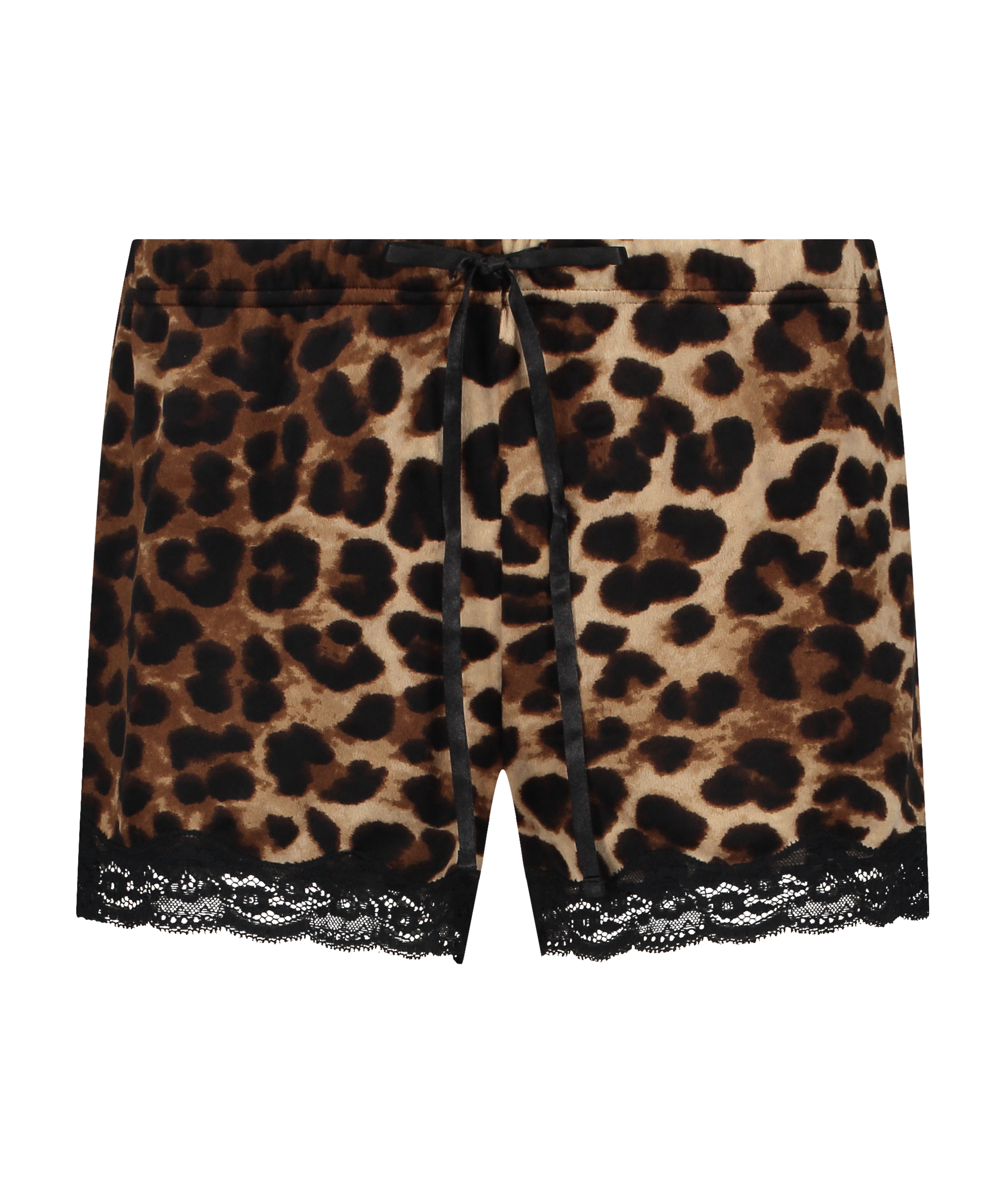 Velvet Shorts Leopard, Black, main