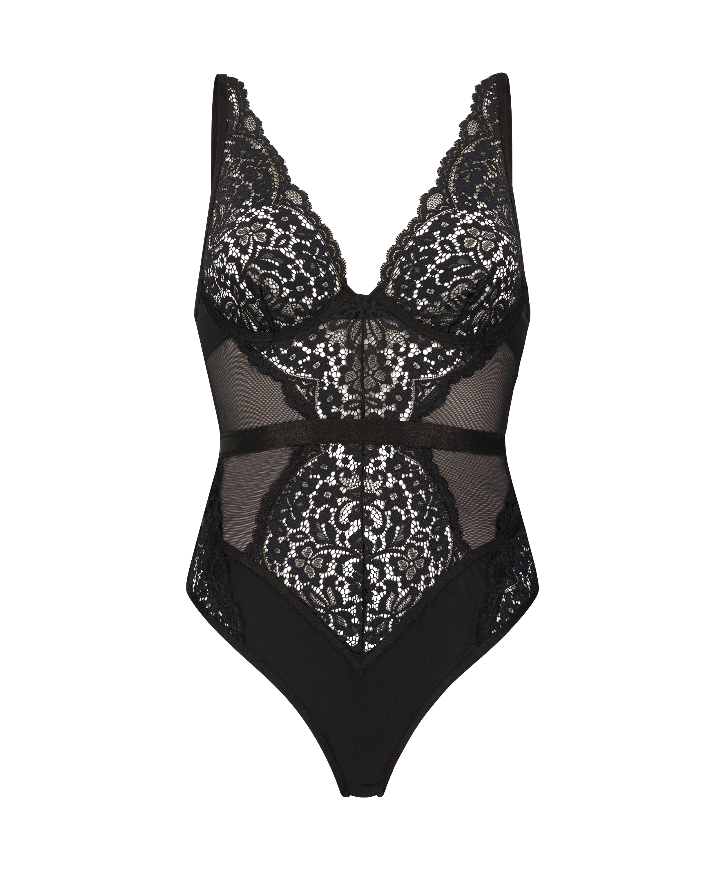 Rose underwired body, Black, main