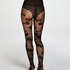 20 denier lacy spots tights, Black