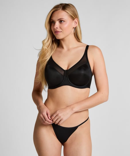 Nina Non-Padded Underwired Minimizer Bra, Black