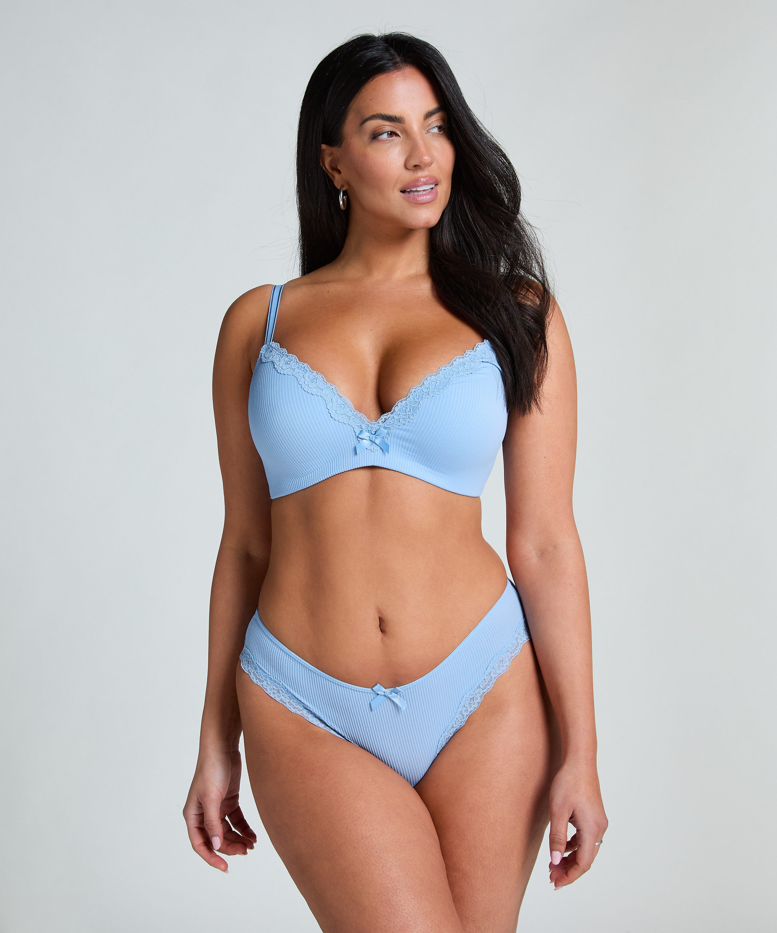 Lola Padded Non-Wired Bra, Blue, main