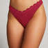 Scallop High-Leg Bikini Bottoms, Pink