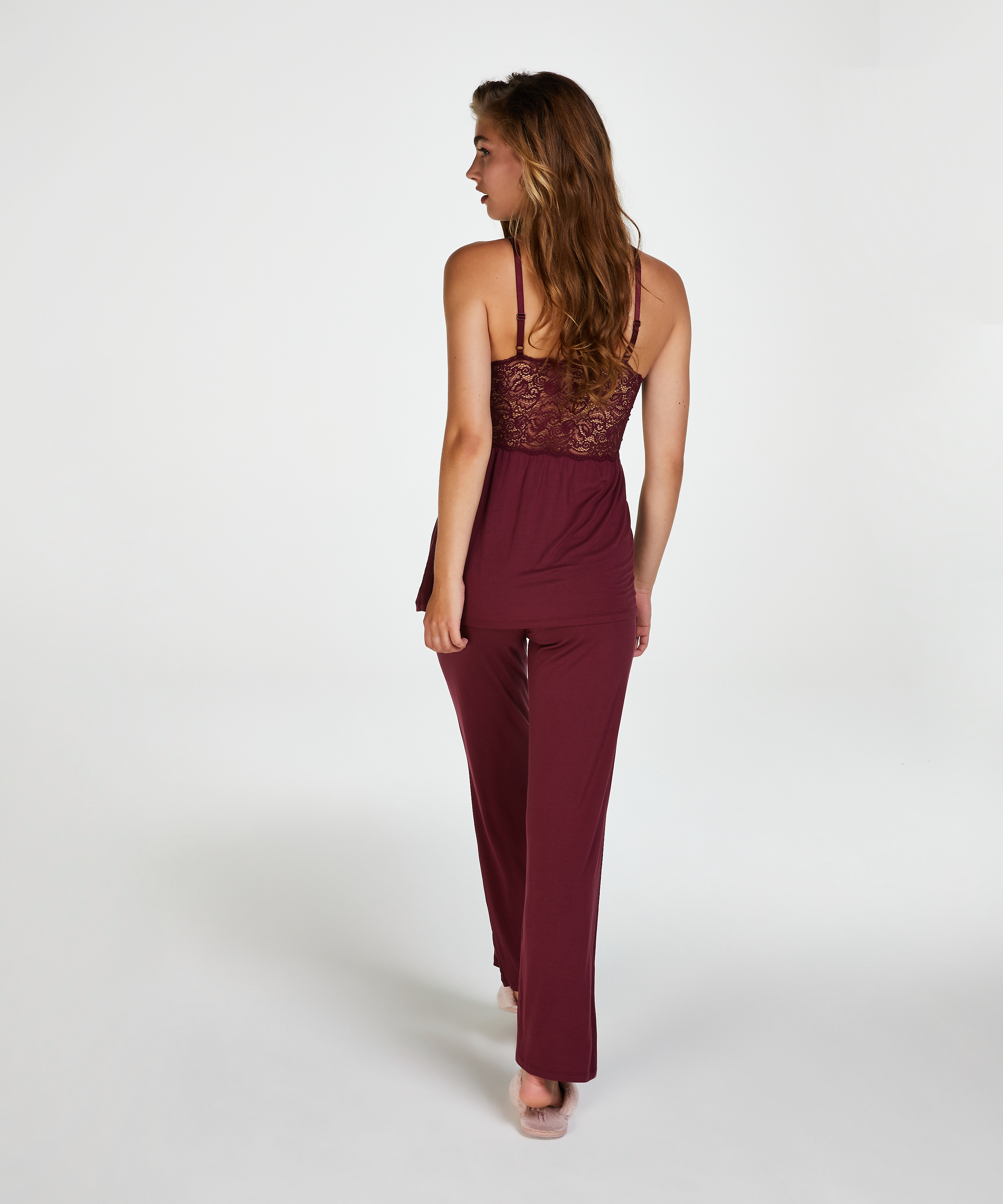 Vera Lace Pyjama Set, Red, main
