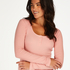 Ribbed Pyjama Top, Pink