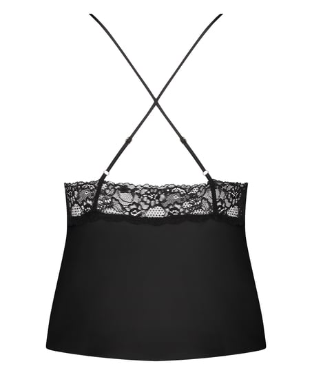 Satin Marcela Cami Top, Black