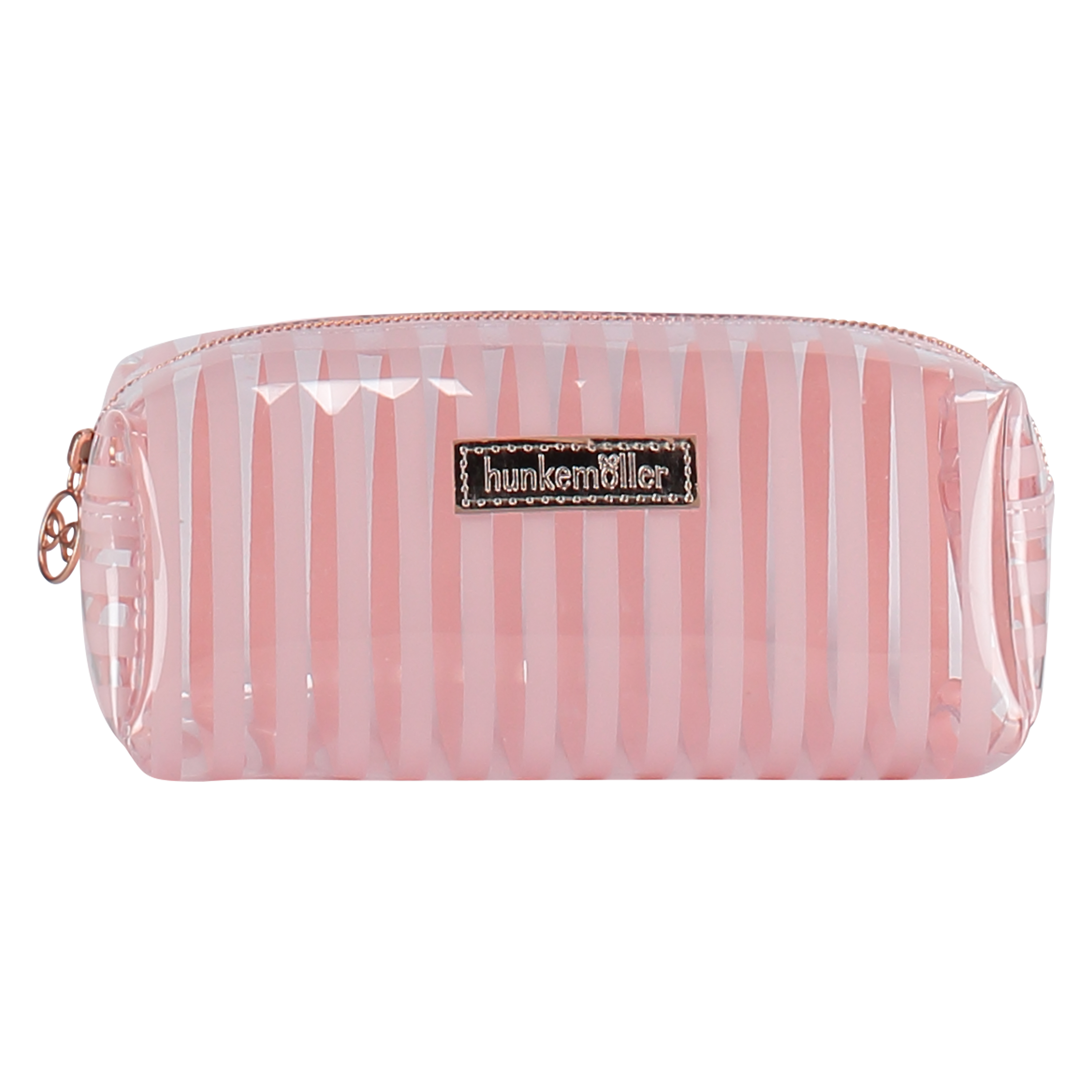 Stripe Plastic Make Up Bag, Pink, main