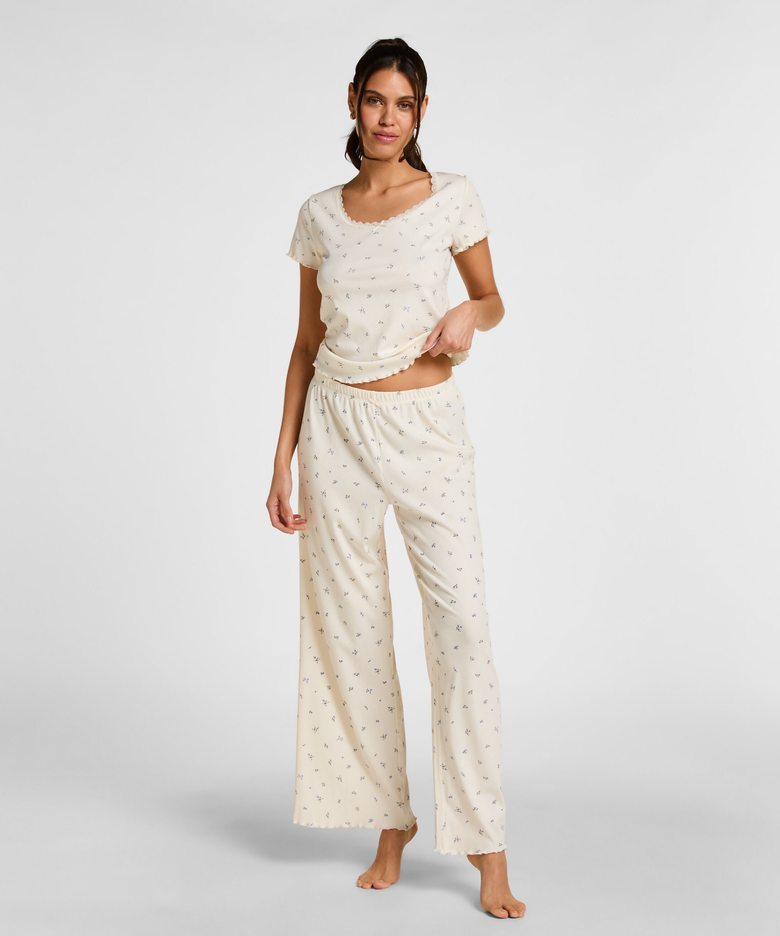 Daisy Pyjama Pant, White Daisy Pyjama Pant, White