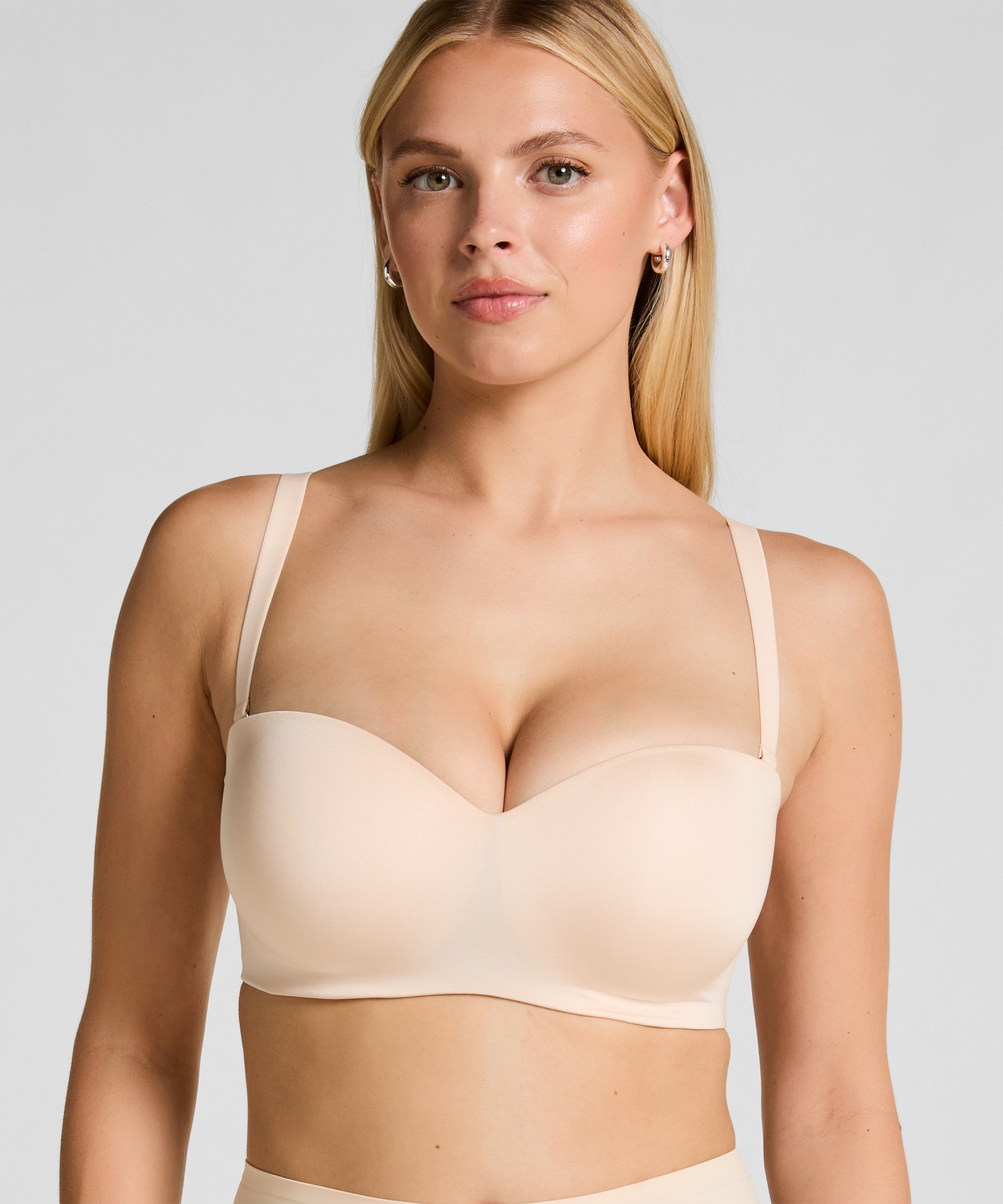 Smooth Padded Underwired Strapless Push-Up Bra, Beige, main