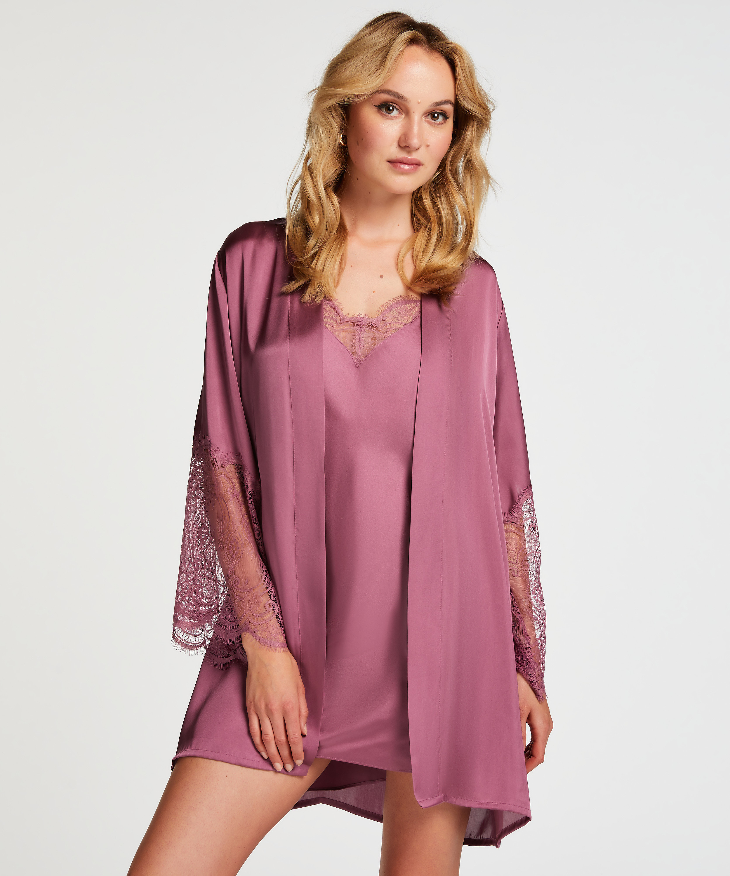 Satin Kimono, Purple, main