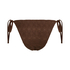 Crochet Cheeky Tanga Bikini Bottoms, Brown