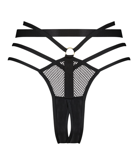 Sting Open Crotch Brazilian, Black
