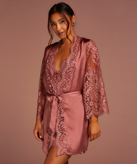 All-Over Lace Kimono, Pink