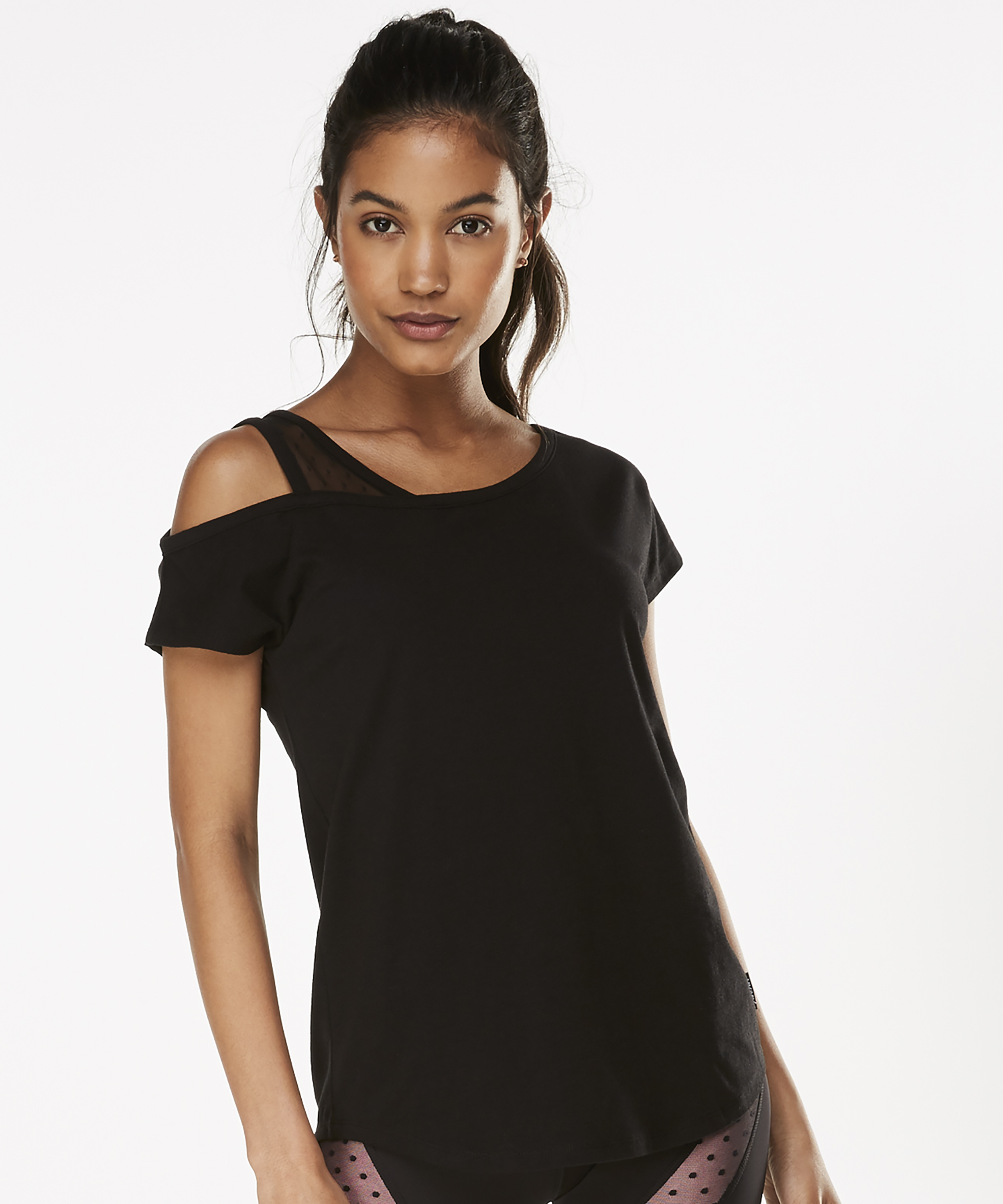 HKMX Branded Short Sleeved Sports Shirt, Black, main