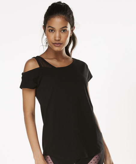 HKMX Branded Short Sleeved Sports Shirt, Black