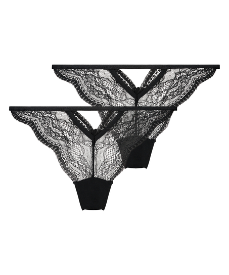 2-pack Isabelle Brazilian knickers, Black